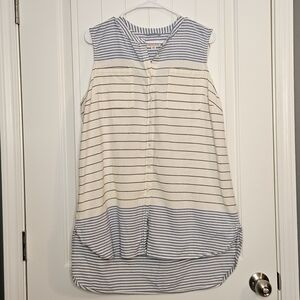 Merona Striped Cotton High Low Dress